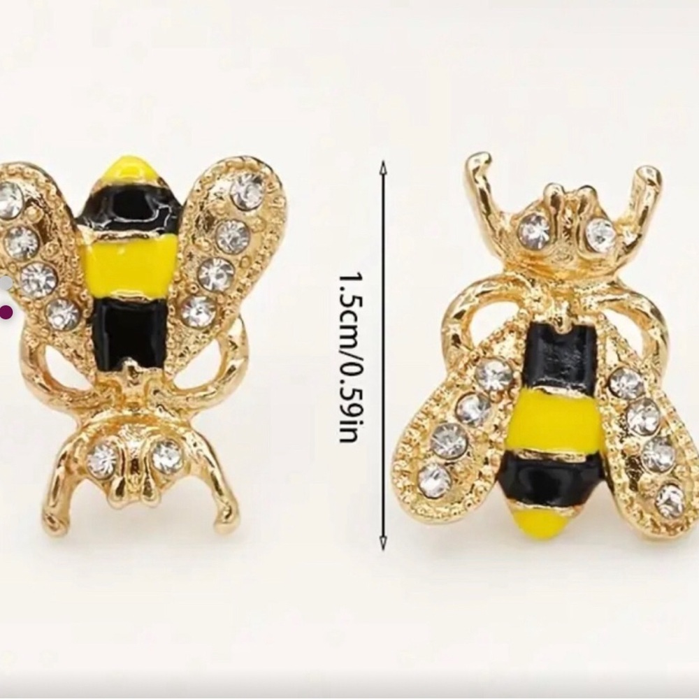 Gold, Yellow Black Bumblebee Earrings